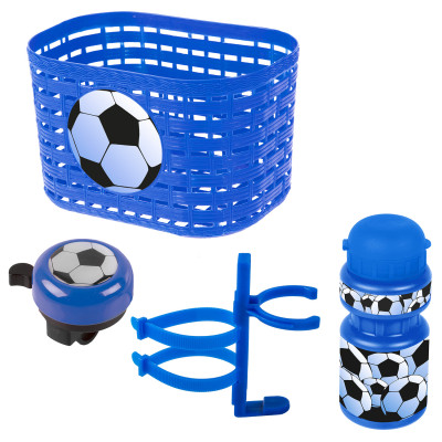 Корзина+фляга+звонок 5-650041 комплект синий "футбол" VENTURA KIDS