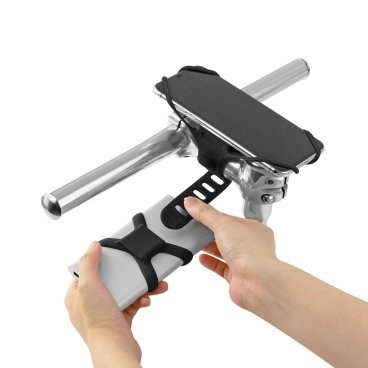 Держатель для смартфона 07-200620 силикон. НА ВЫНОС универс. 4.7'-7,2' BIKE TIE PRO4 + POWER STRAP( держат. для POWERBANK ) черный BONE