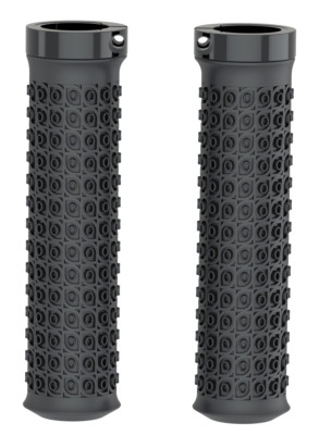 Ручки 00-170560 на руль H27 OneSideLock 132мм резиновые сверпроч. TPR, с антисколь. рисунком. c 1 фикс. черные