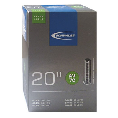 Камера. 20" авто 05-10415710 AV7C EXTRA LIGHT 20х1.50-2.50 (40/60-406) IB AGV 40mm. SCHWALBE