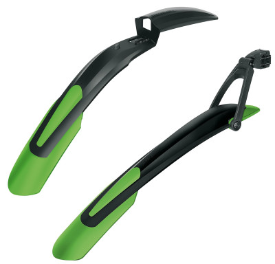 Крылья 0-11607 пластик. SKS-11607 комплект X-BLADE + SHOCKBLADE 29"+27.5"PLUS черные с зеленым спойлером (Германия)