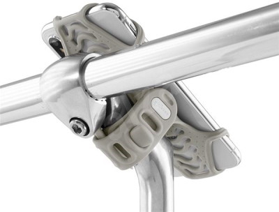 Держатель для смартфона 07-180023 силиконовый НА ВЫНОС универ. 4.0'-6.7' BIKE TIE PRO 2 серый BONE